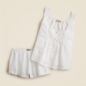 J. Crew White Sleeveless Top and Shorts Pajama set
